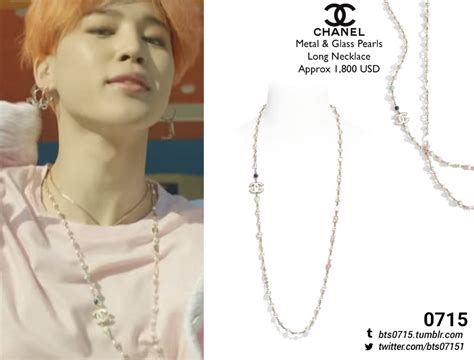 [Used Chanel Necklace] Chanel Stone Necklace Black Bts Jimin